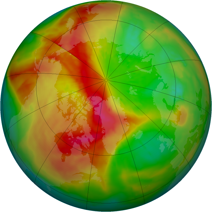 Arctic ozone map for 15 March 2014
